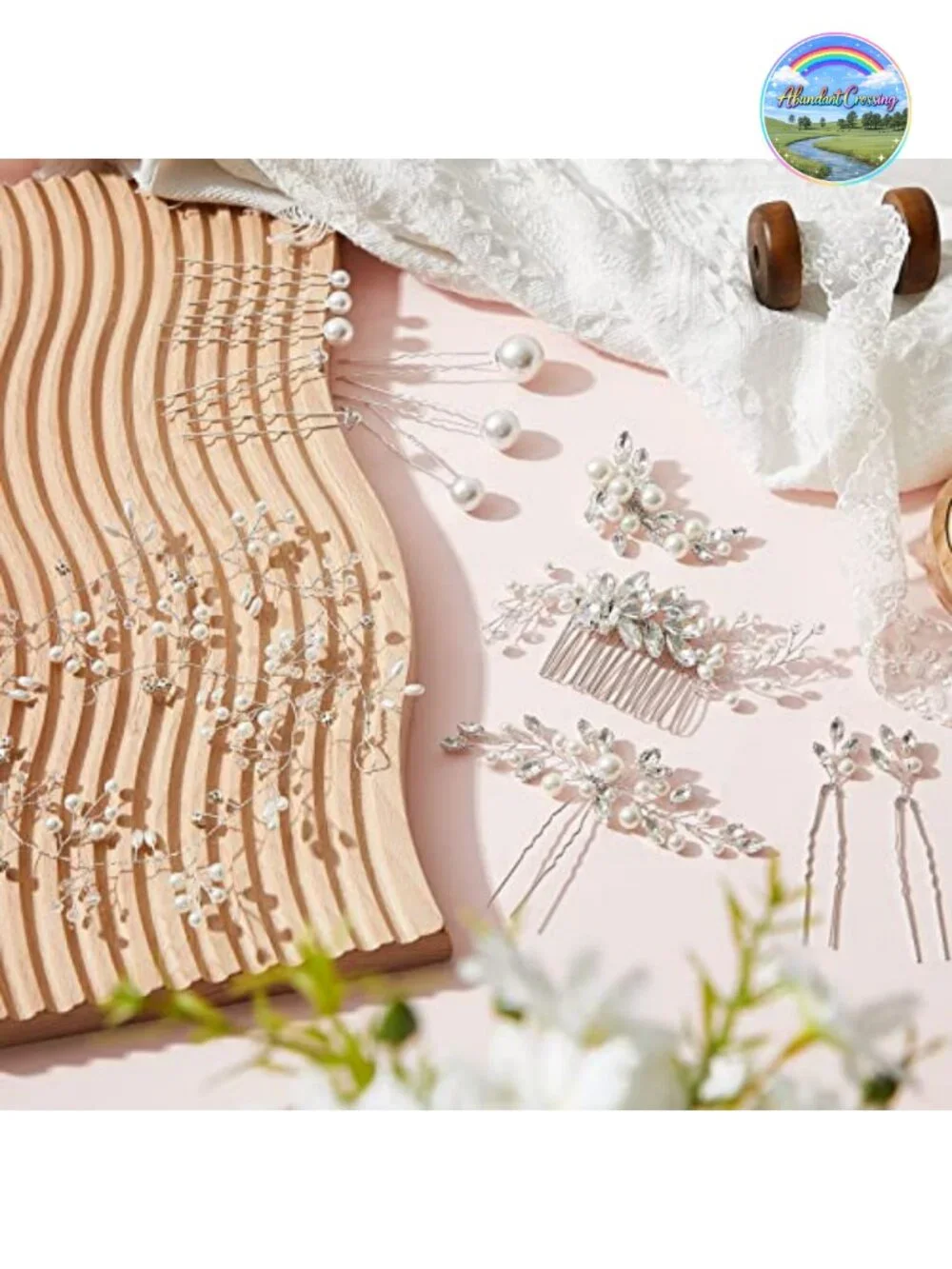 44 Pcs Faux Pearl Crystal Hair Comb Set Wedding Bridal Hair Accessories